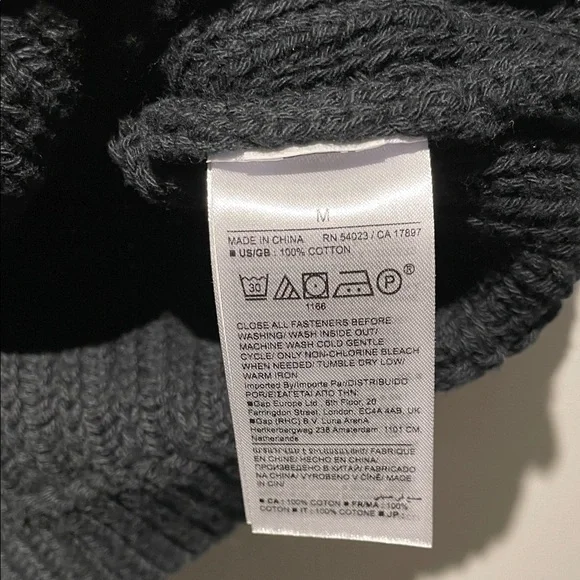 NWOT Banana Republic Black 100% Cotton Knit Cropped Cardigan - Picture 7 of 7